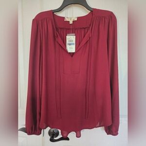 NWOT Hippie Rose Maroon Blouse